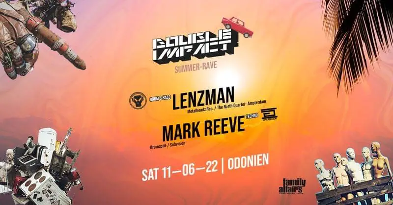 Flyer für: Odonien - Double Impact Summer Rave Flyer für: Odonien - Double Impact Summer Rave