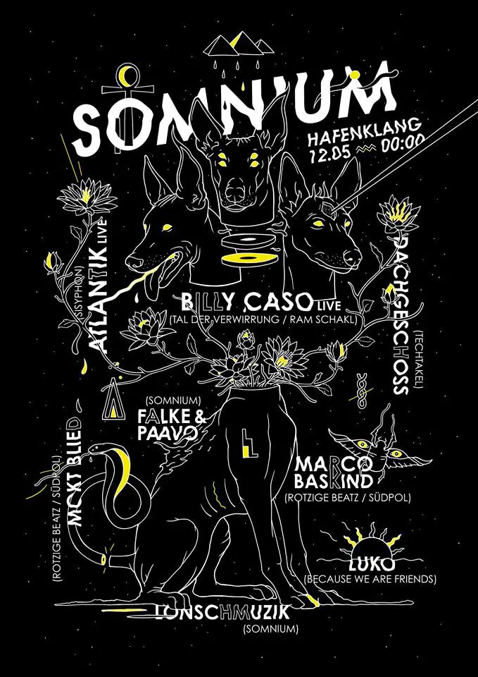 Flyer für: Hafenklang - SOMNIUM w/ Atlantik Live • Billy Caso Live Flyer für: Hafenklang - SOMNIUM w/ Atlantik Live • Billy Caso Live