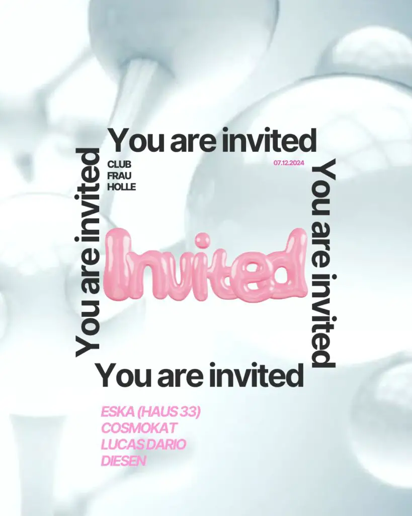 Flyer fÃ¼r: Frau Holle - INVITED w/ ESKA (Haus33), LUCAS DARIO, DIESEN, COSMOKAT