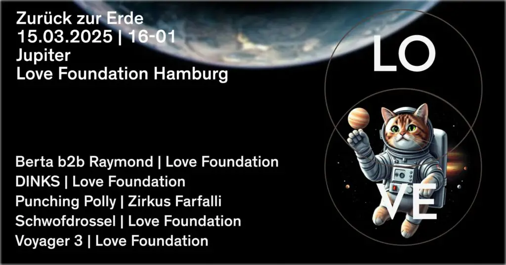 Flyer für: Jupiter - Love Foundation pres. Zurück zur Erde Flyer für: Jupiter - Love Foundation pres. Zurück zur Erde