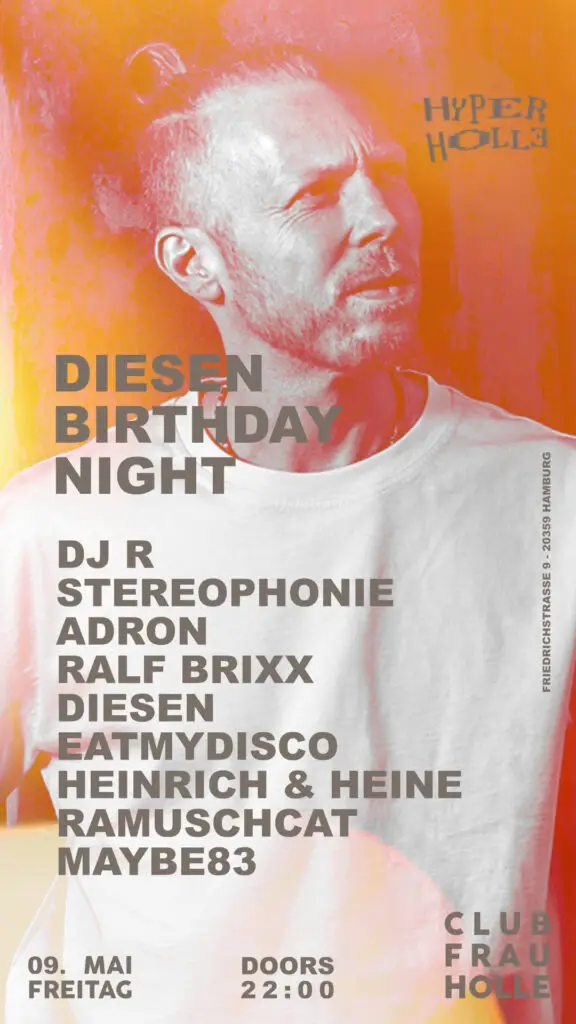 Flyer für: Frau Holle - HYPER HOLLE w/ DJ-R, STEREOPHONIE, ADRON, RALF BRIXX, DIESEN, EATMYDISCO, HEINRICH & HEINE, RAMUSCHCAT, MAYBE83 Flyer für: Frau Holle - HYPER HOLLE w/ DJ-R, STEREOPHONIE, ADRON, RALF BRIXX, DIESEN, EATMYDISCO, HEINRICH & HEINE, RAMUSCHCAT, MAYBE83