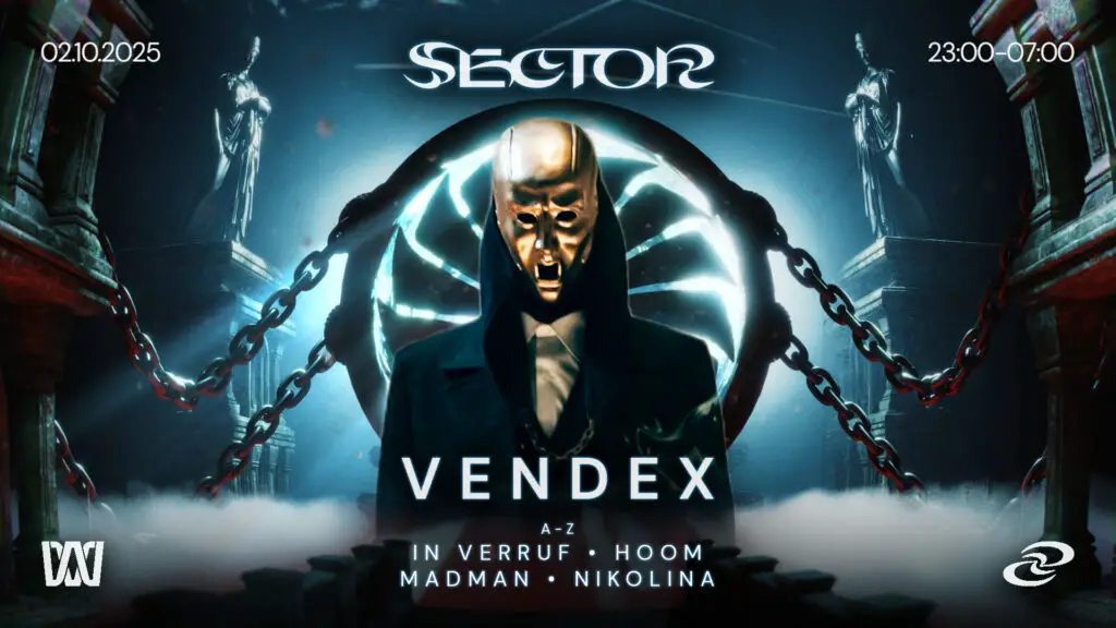 Flyer fÃ¼r: Edelfettwerk - SECTOR pres. VENDEX, NIKOLINA, IN VERRUF, HOOM & MADMAN