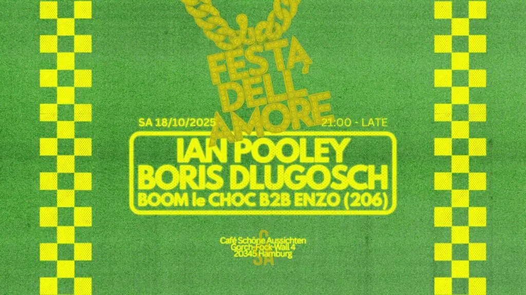 Flyer fÃ¼r: Cafe Schoene Aussichten - F.D.A. pres. Ian Pooley & Boris Dlugosch