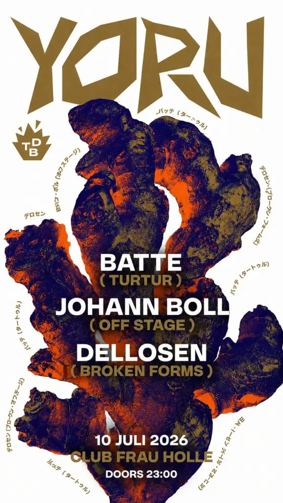 Flyer für: Frau Holle - YORU w/ BATTE (TurTur), JOHAN BOLL, DELLOSEN Flyer für: Frau Holle - YORU w/ BATTE (TurTur), JOHAN BOLL, DELLOSEN