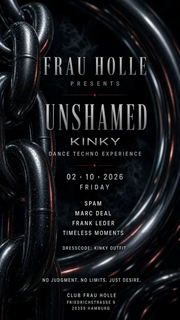 Flyer für: Frau Holle - UNSHAMED Kinky Rave w/ MARC DEAL, SPAM, FRANK LEDER, TIMELESS MOMENTS Flyer für: Frau Holle - UNSHAMED Kinky Rave w/ MARC DEAL, SPAM, FRANK LEDER, TIMELESS MOMENTS
