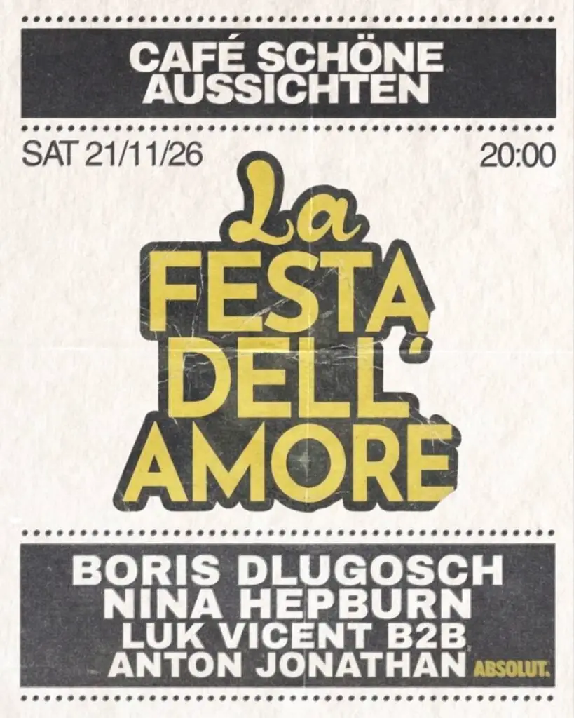 Flyer für: Cafe Schoene Aussichten - Festa Dell Amore - Disco Inferno Flyer für: Cafe Schoene Aussichten - Festa Dell Amore - Disco Inferno