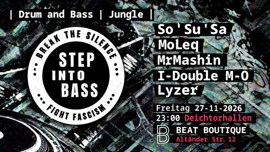Flyer für: Beat Boutique - STEP INTO BASS Flyer für: Beat Boutique - STEP INTO BASS
